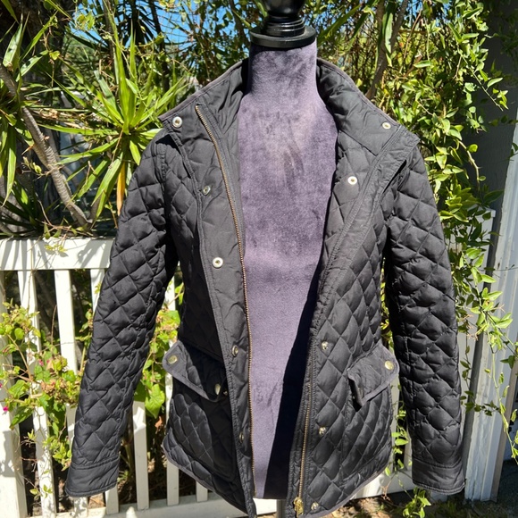 J Crew Black Equestrian Puffed Riding Jacket, Size Petite Medium - Picture 2 of 6